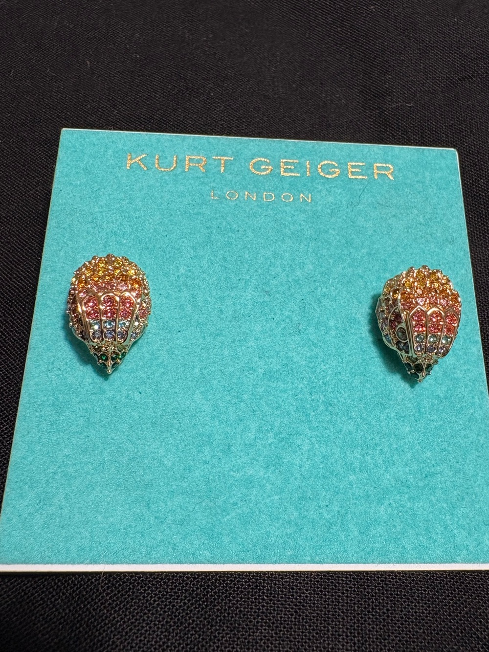 Kurt Geiger London Crystal Eagle earrings multi color rainbow rhinestones New